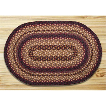 EARTH RUGS Oval Shaped Rug- Black Cherry- Chocolate and Cream 13-371